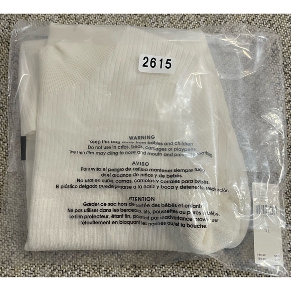 Anthropologie Mock Neck Balloon Long Sleeved Ivory Sweater NWT Size L - Picture 13 of 15